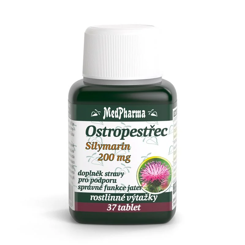 MedPharma Ostropestřec Silymarin 200 mg 37 tablet