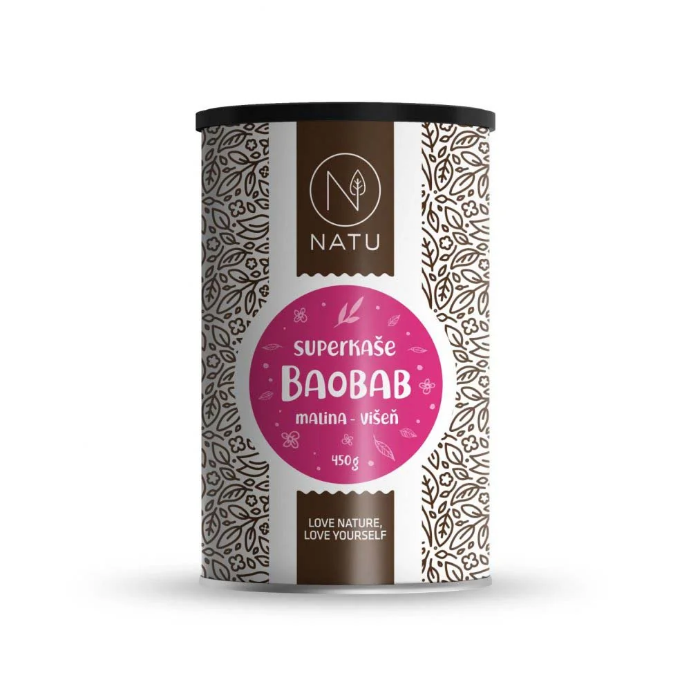 NATU Superkaše BAOBAB s malinami a višněmi 450 g