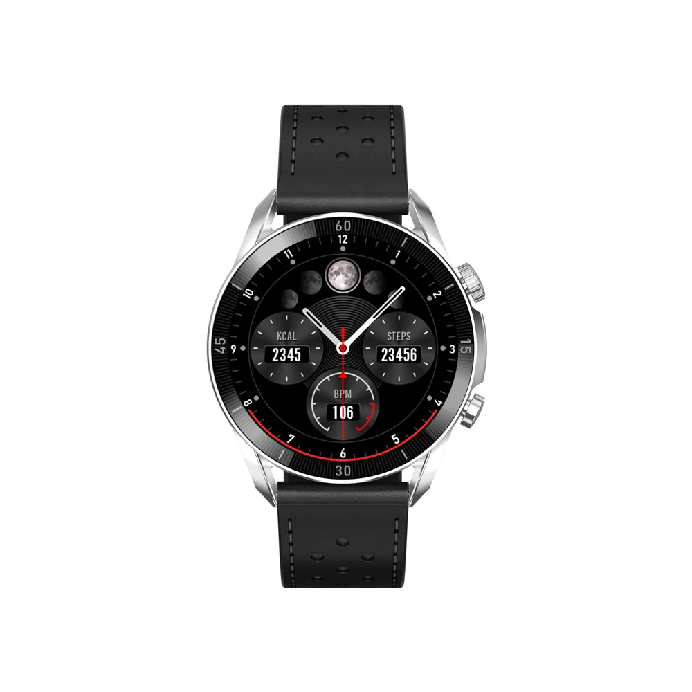 Garett Smartwatch V10 smart hodinky Silver/Black Leather