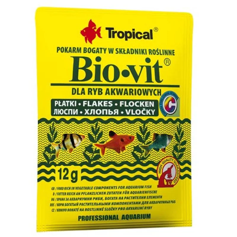 Tropical Bio-vit 12g krmivo bohaté na rostlinné složky pro akvarijní ryby