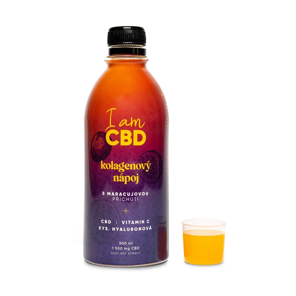 I am CBD Kolagenový nápoj s CBD, vitamínem C a kyselinou hyaluronovou 500 ml