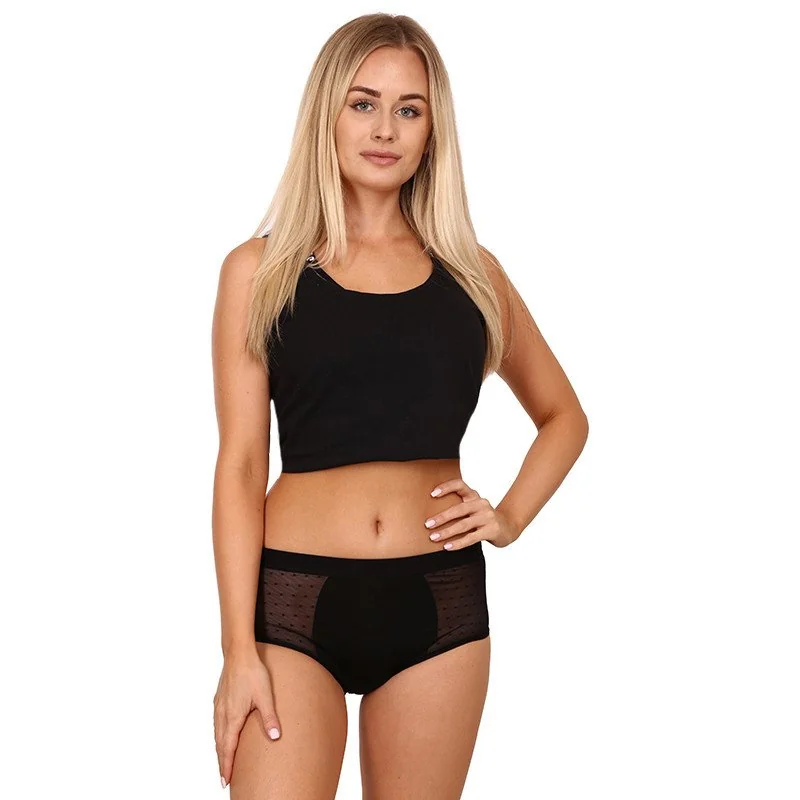 Bodylok Menstruační kalhotky Bambus Hi-Waist Black silná menstruace (BD2204) S 