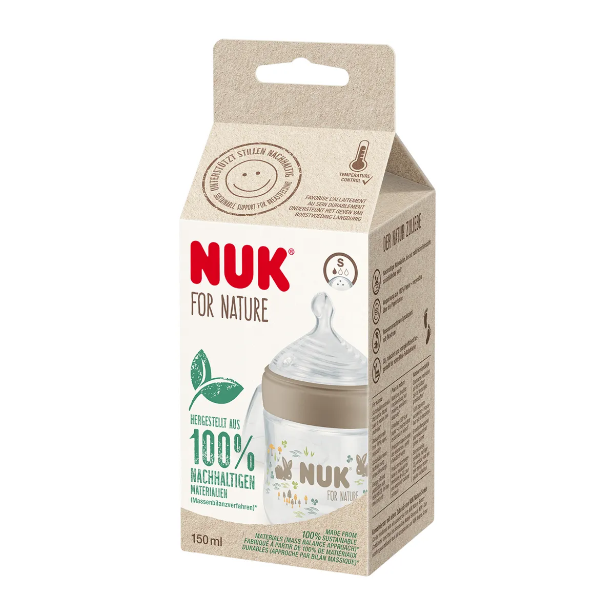 NUK For Nature láhev s kontrolou teploty 150 ml