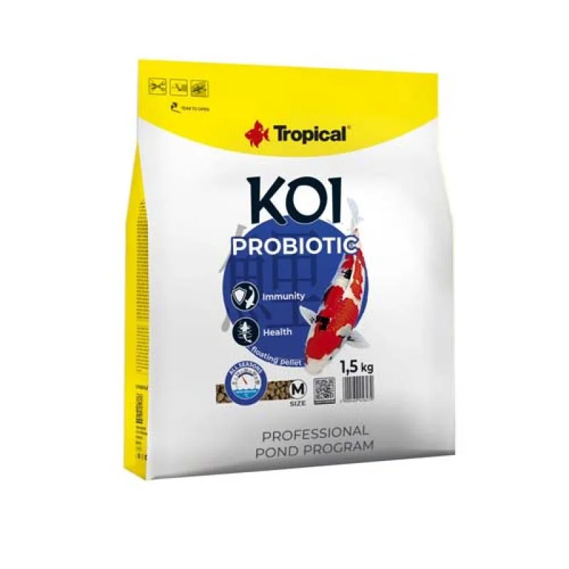 Tropical KOI PROBIOTIC PELLET SIZE M 5l/1,5kg plovoucí krmivo s probiotiky pro jezírkov