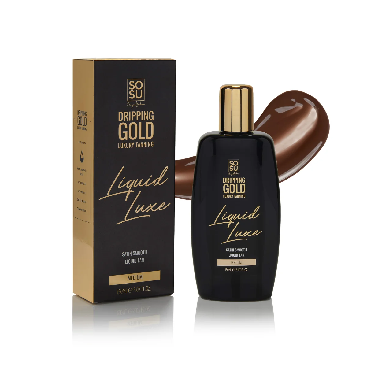 SOSU Dripping Gold Liquid Luxe samoopalovací voda medium 150 ml