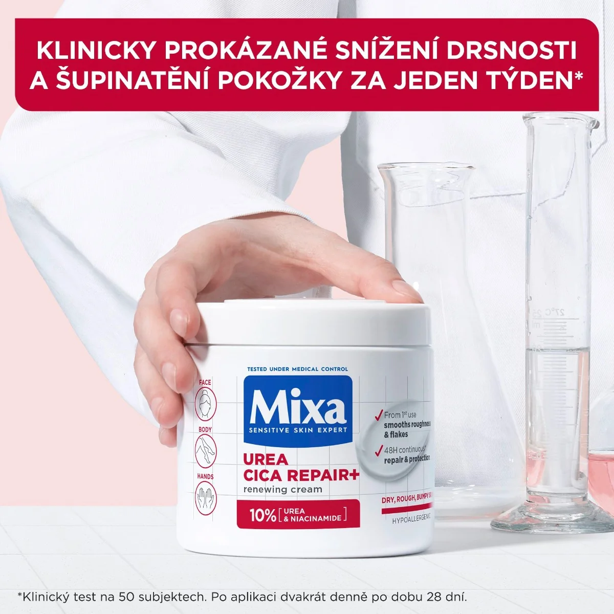 Mixa Urea Cica Repair+ regenerační tělová péče pro velmi suchou, hrubou pokožku 400 ml