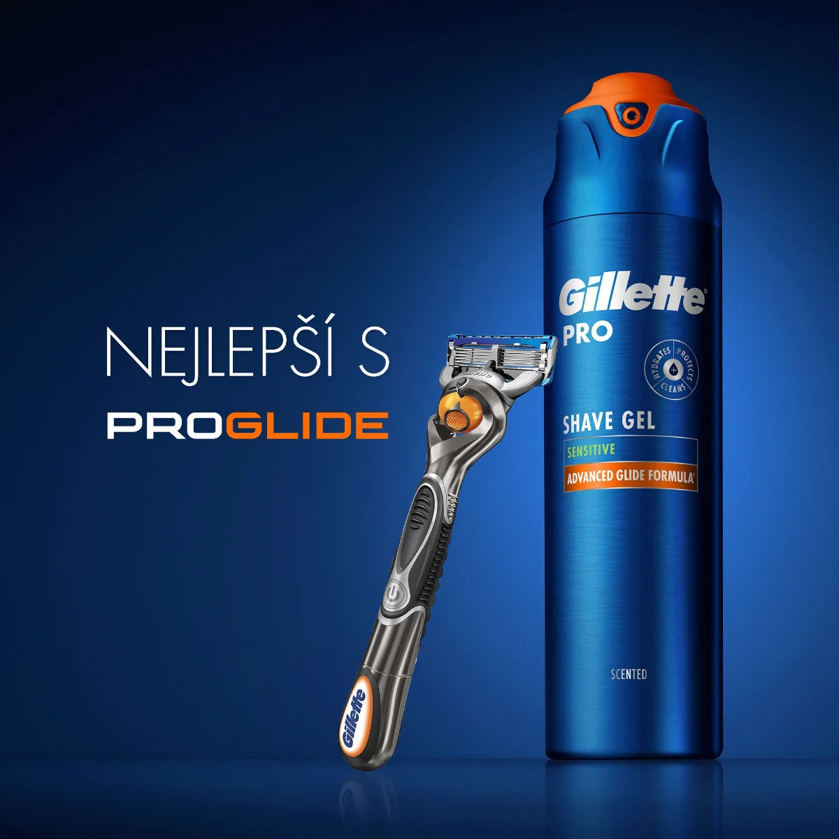 Gillette Pro Sensitive gel na holení 200 ml