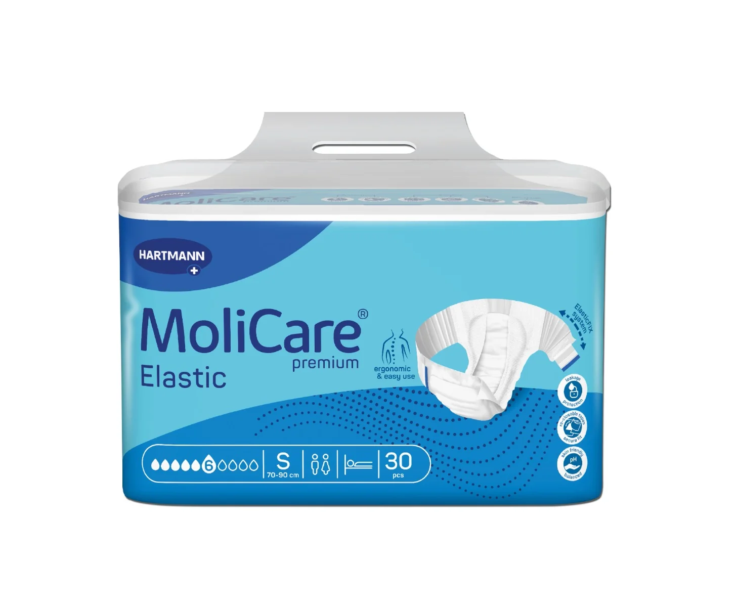 MoliCare Elastic 6 kapek vel. S zalepovací inkontinenční kalhotky 30 ks