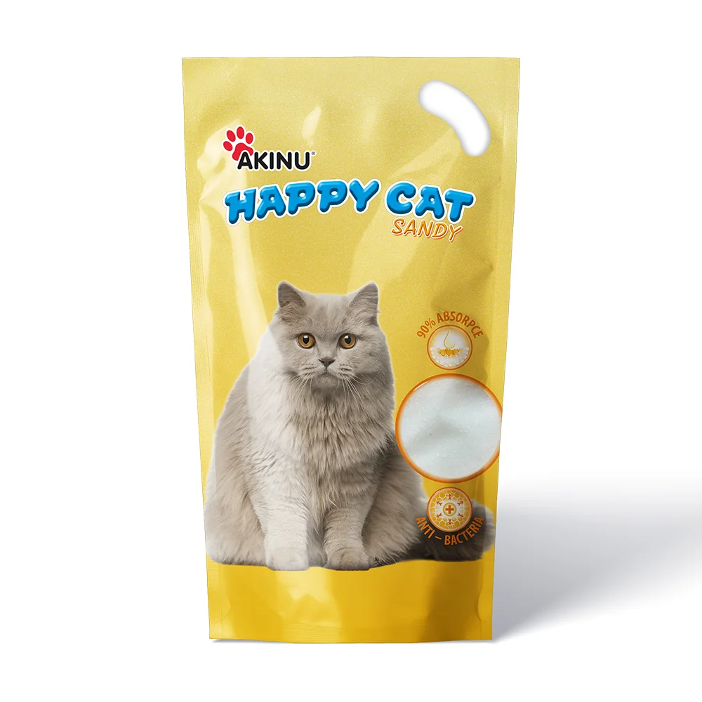 Akinu HAPPY CAT Sandy Silika gel (jemný - 0,5 - 2 mm) stelivo pro kočky 2 x 7,2 l 