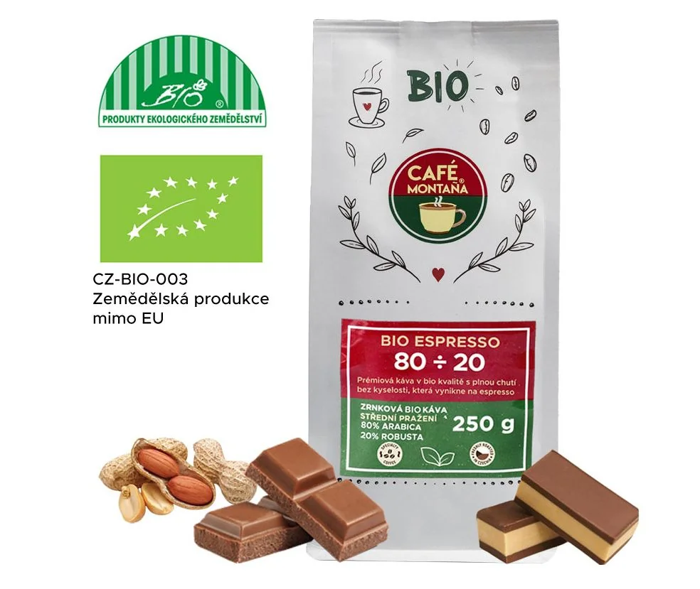 Café Montana Bio Espresso zrnková káva 250 g