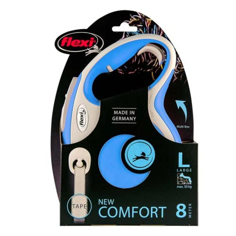 Flexi New Comfort L popruh 8m modrá do 50kg 