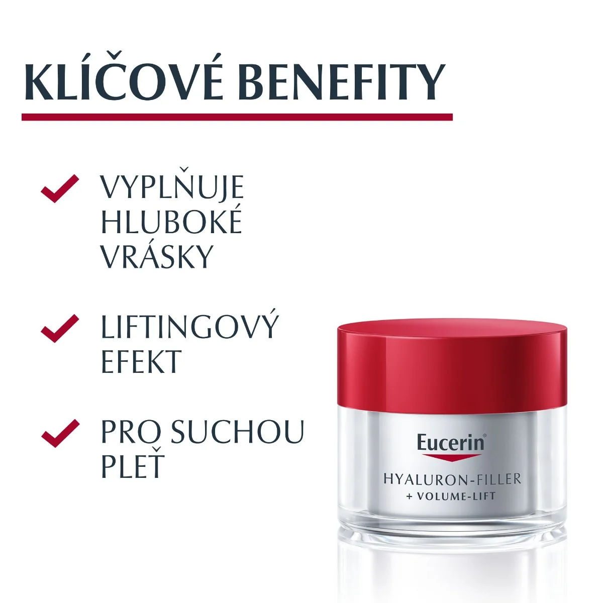 Eucerin Hyaluron-Filler + Volume-Lift denní krém pro suchou pleť 50 ml