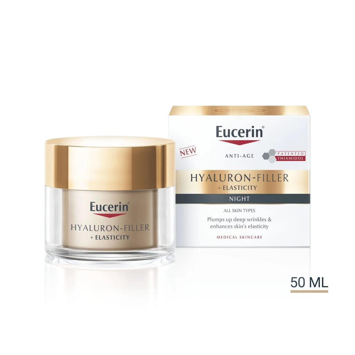 Eucerin Hyaluron-Filler + Elasticity noční krém proti vráskám 50 ml