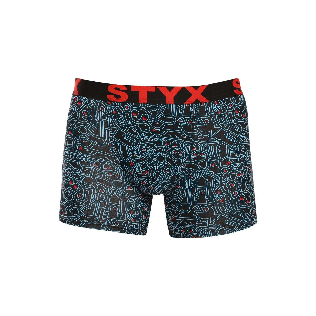 Styx Pánské boxerky long art sportovní guma doodle (U1256/2) M 