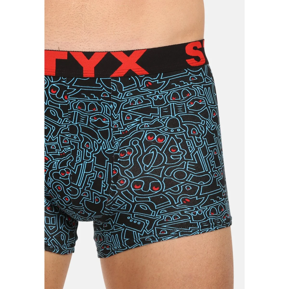 Styx Pánské boxerky art sportovní guma doodle (G1256/2) L 