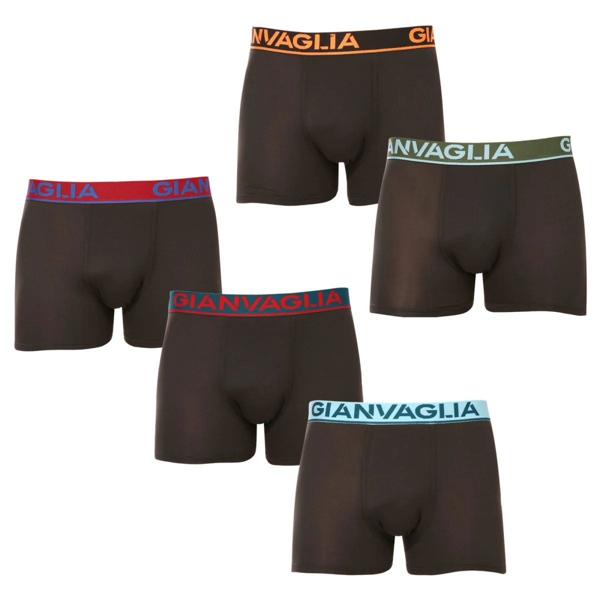 Gianvaglia 5PACK pánské boxerky černé (GVG-5010) XL 