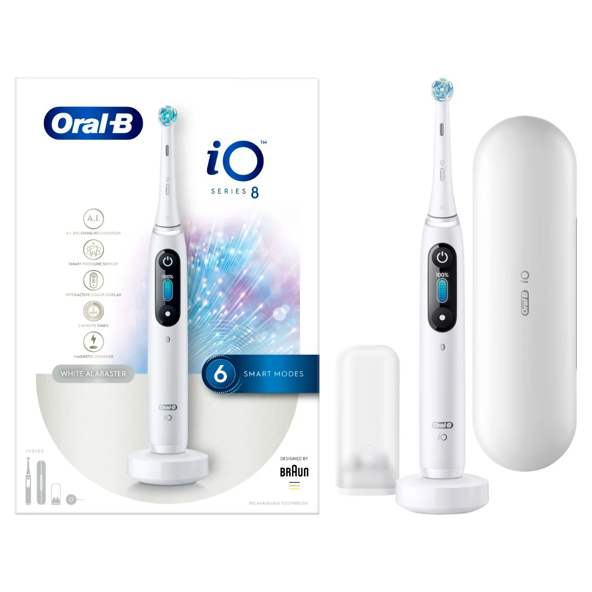 Oral-B iO Series 8 elektrický zubní kartáček White Alabaster