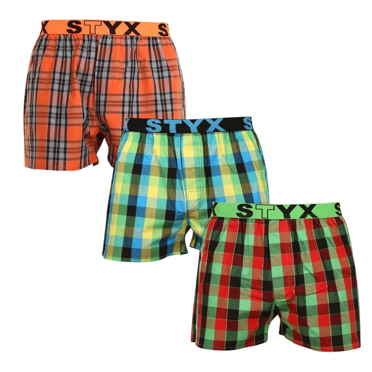 Styx 3PACK pánské trenky sportovní guma vícebarevné (3B092638) XXL 