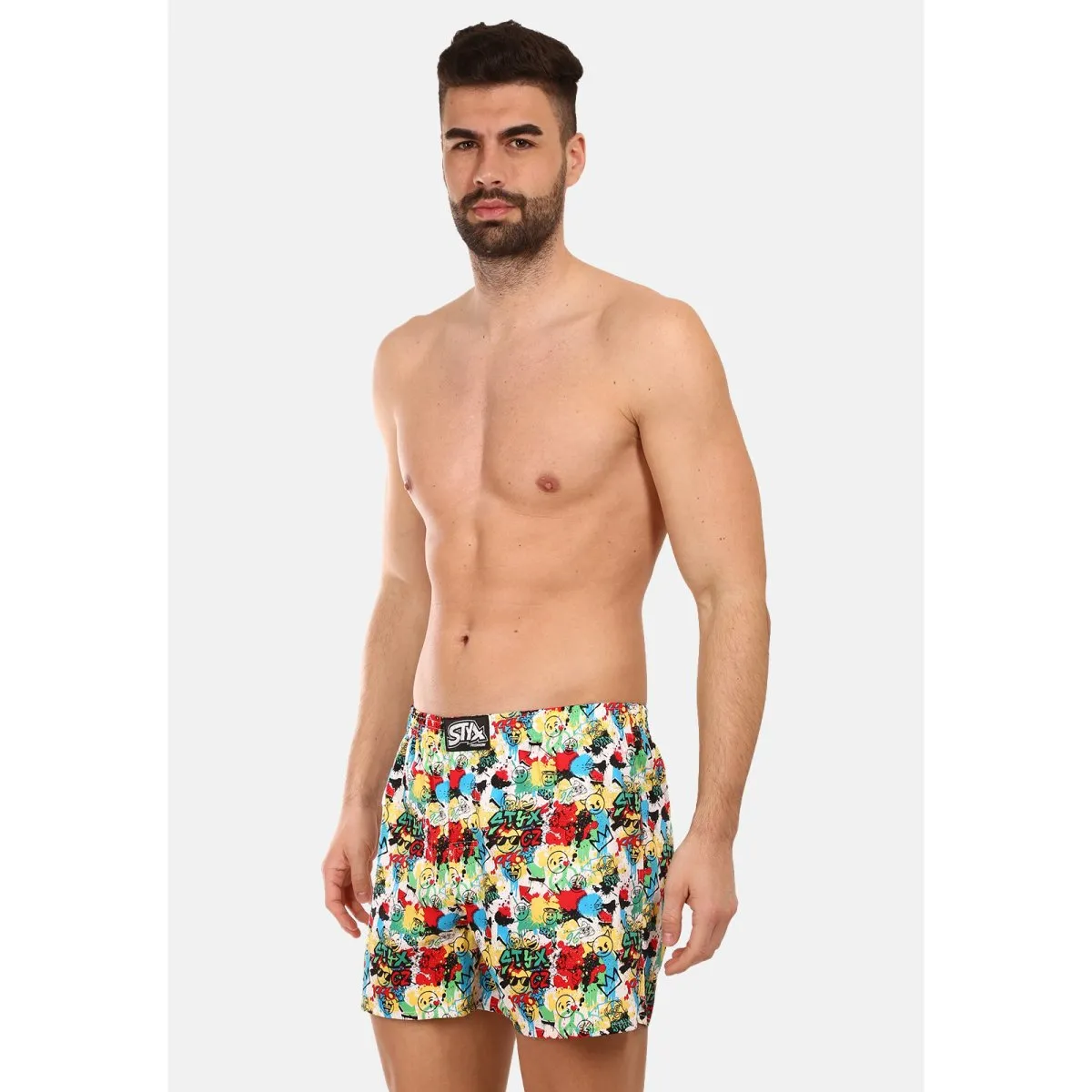 Styx Pánské trenky premium art klasická guma emoji (AP954) XL 