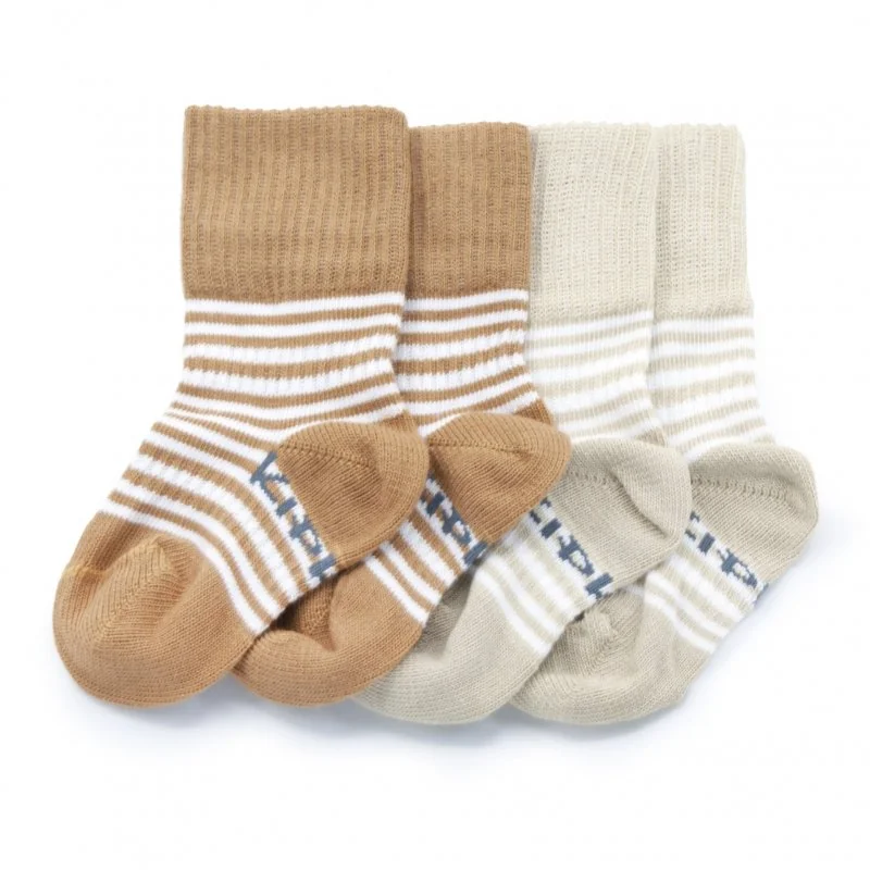 KipKep dětské ponožky Stay-on-Socks 0-6m 2páry Camel & Sand 