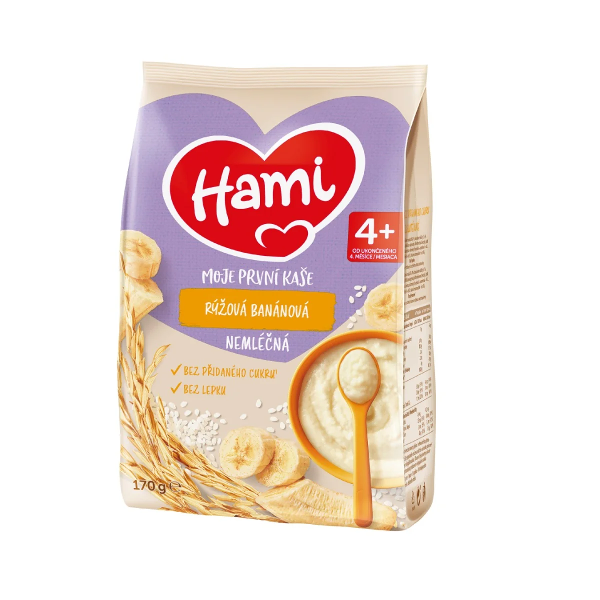 Hami Nemléčná kaše rýžová banánová 4m+ 170 g