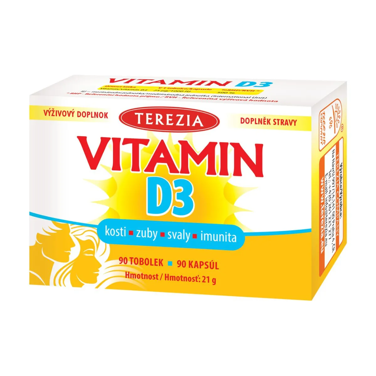 Terezia Vitamin D3 1000 IU 90 tobolek