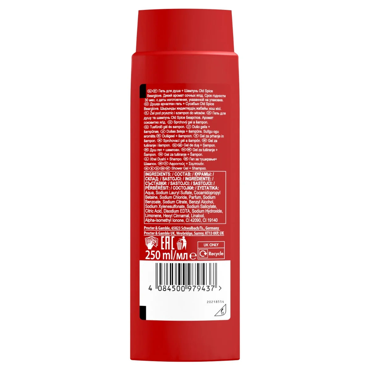 Old Spice Bearglove Pánský sprchový gel a šampon 250 ml