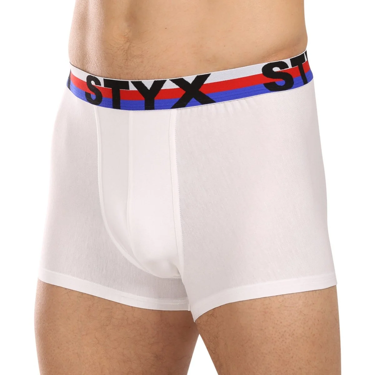 Styx Pánské boxerky sportovní guma bílé trikolóra (G2061) XL 