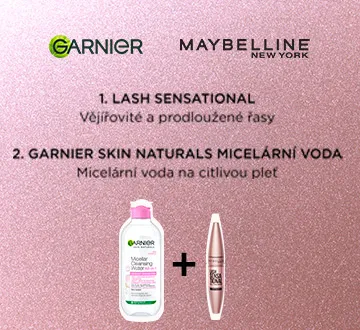 *SLEVA 10 % na společný nákup produktů Maybelline Lash Sensational Black řasenka 9,5 ml a Garnier Skin Naturals Micelární voda 400 ml *Při společném nákupu produktů Maybelline Lash Sensational Black řasenka 9,5 ml a Garnier Skin Naturals Micelární voda 40