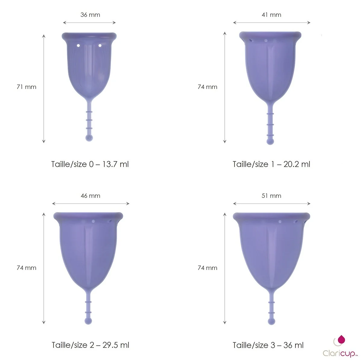 Claricup Menstruační kalíšek Violet 0 (CLAR05) 