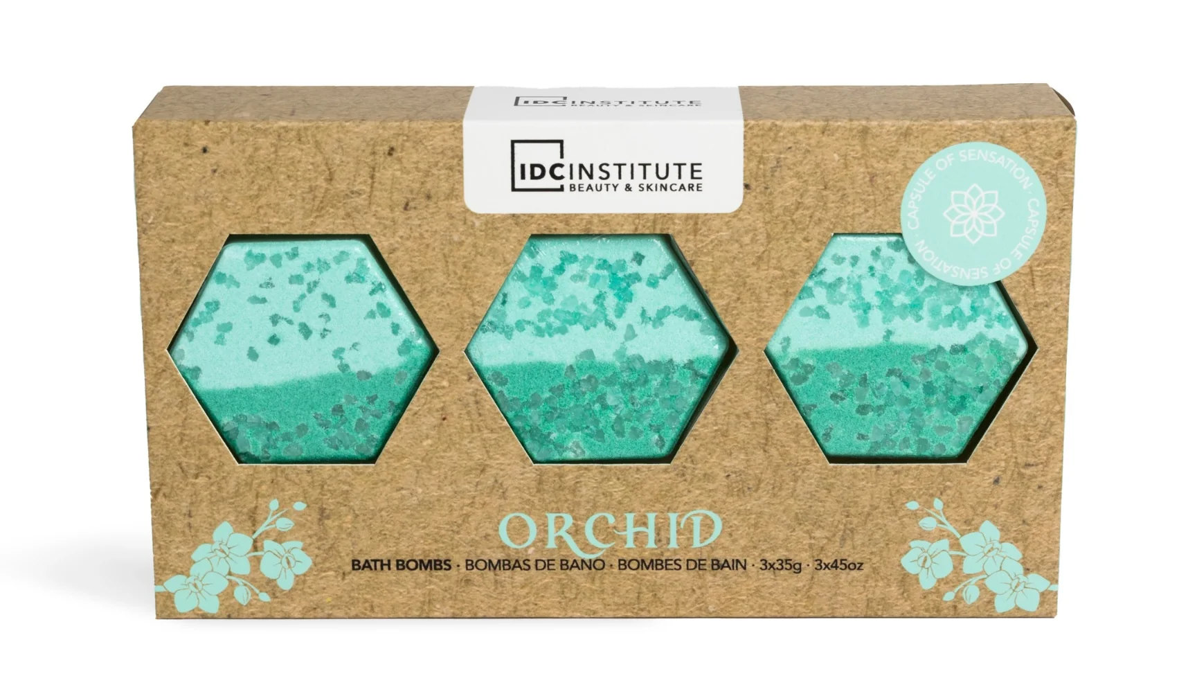 IDC Institute Orchidej sada bomb do koupele 3x35 g