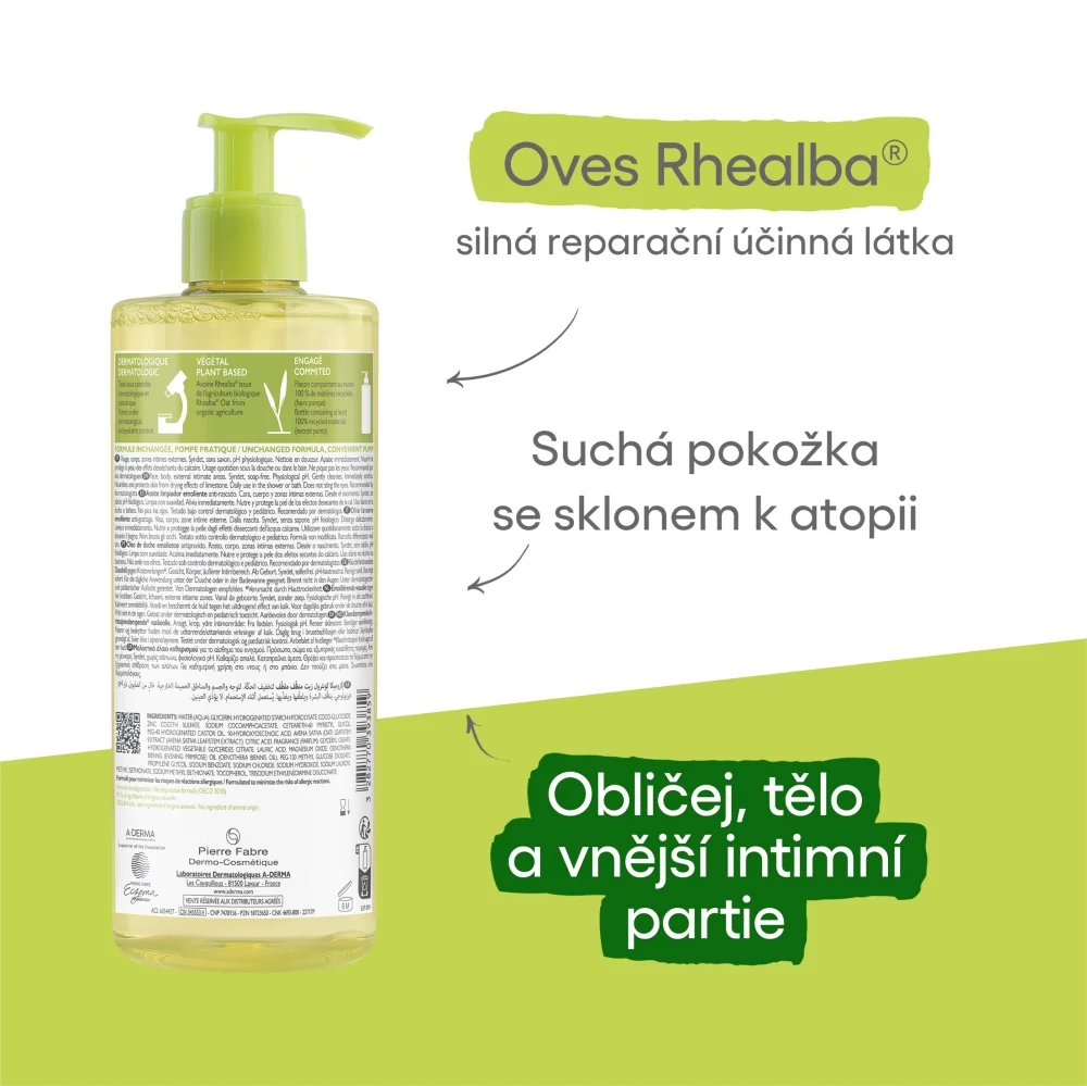 A-Derma Exomega Control Zvláčňující sprchový olej 200 ml