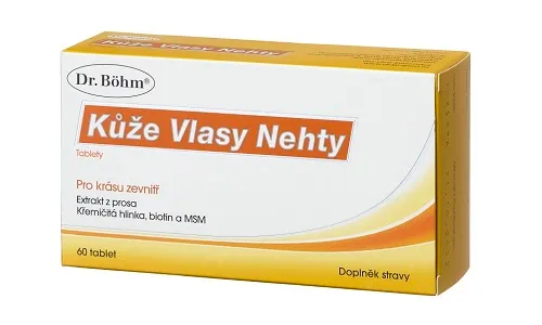 Dr. Böhm® Kůže vlasy nehty je doplňkem stravy, který podporuje krásu zevnitř.