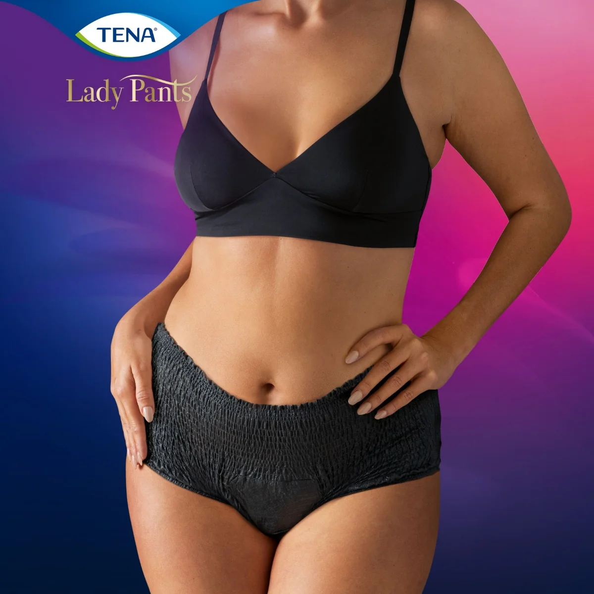 Tena Lady Pants Plus Black Large inkontinenční kalhotky 8 ks