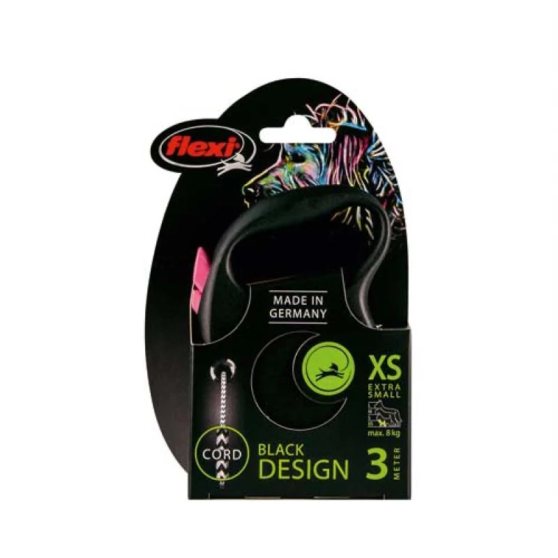 Flexi Black Design XS lanko 3m růžová do 8kg 