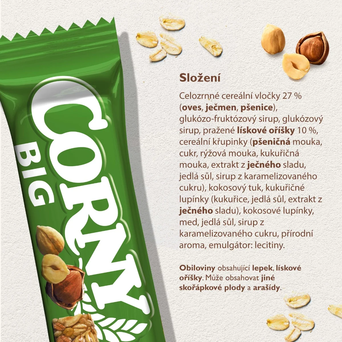 Corny BIG lískový oříšek müsli tyčinka 50 g