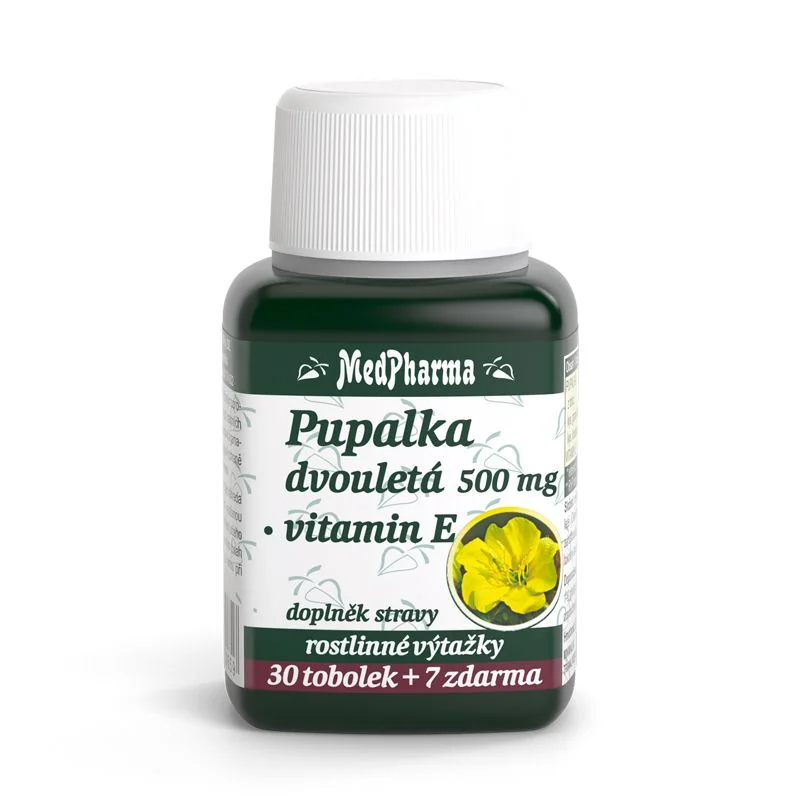 MedPharma Pupalka dvouletá 500 mg + Vitamín E 37 tobolek