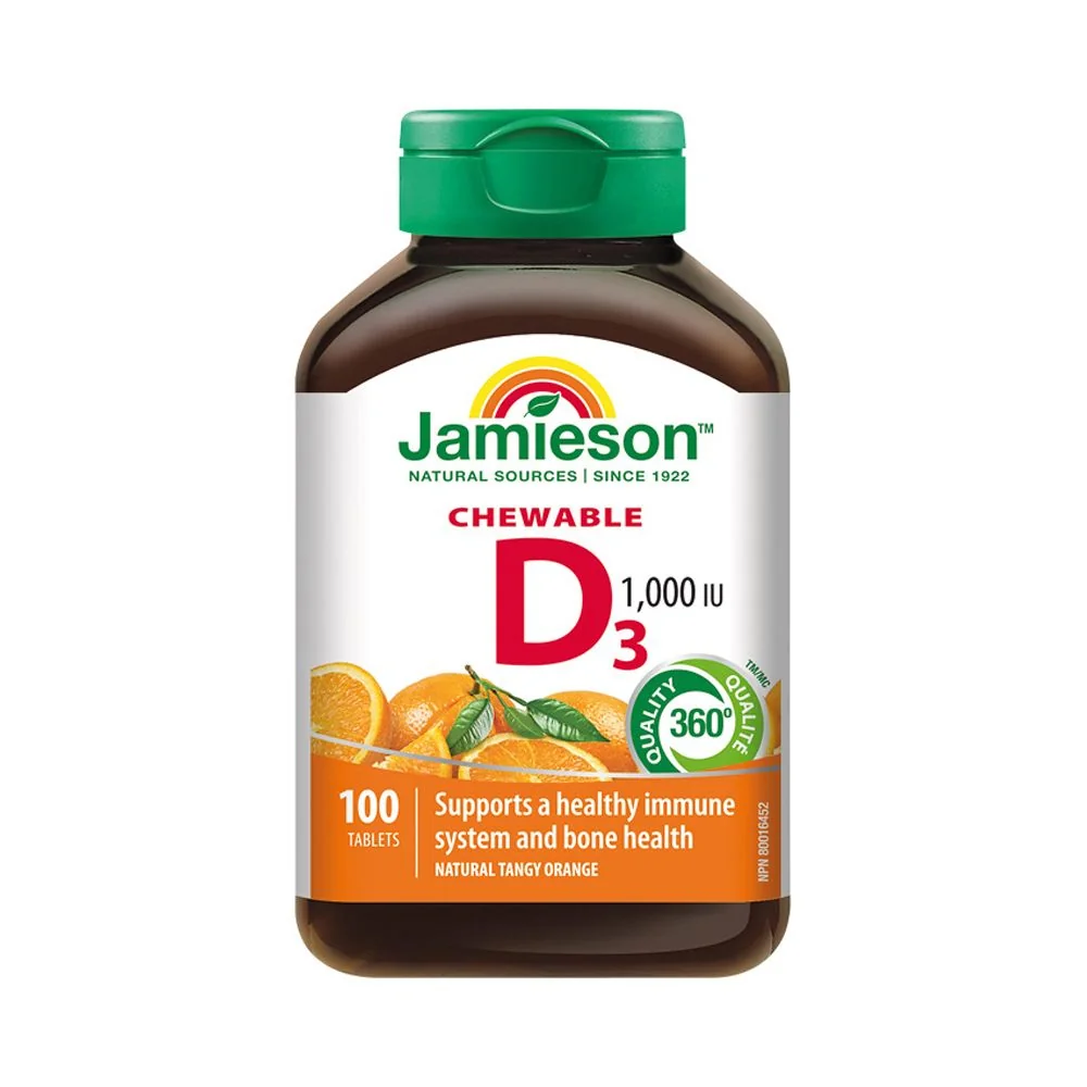 Jamieson Vitamin D3 1000 IU pomeranč 100 cucacích tablet