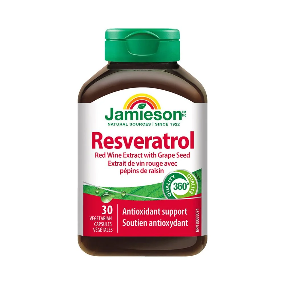 Jamieson Resveratrol 50 mg extrakt z červeného vína 30 kapslí