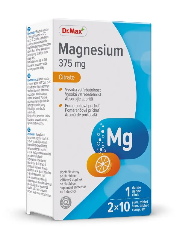 Dr. Max Magnesium Citrate 375 mg 2x10 šumivých tablet