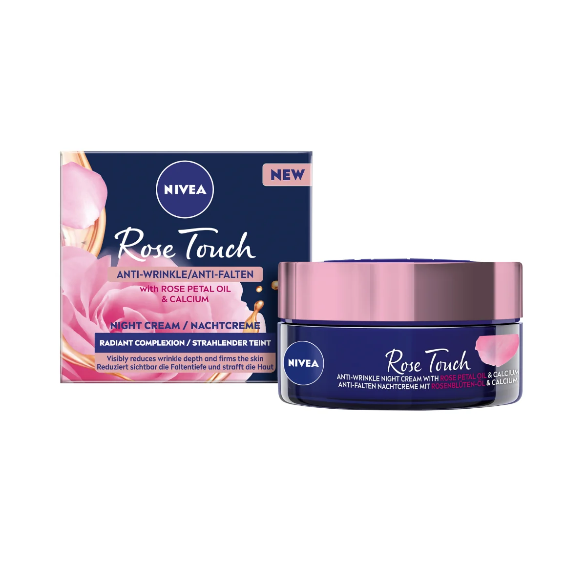 Nivea Rose Touch noční krém proti vráskám 50 ml