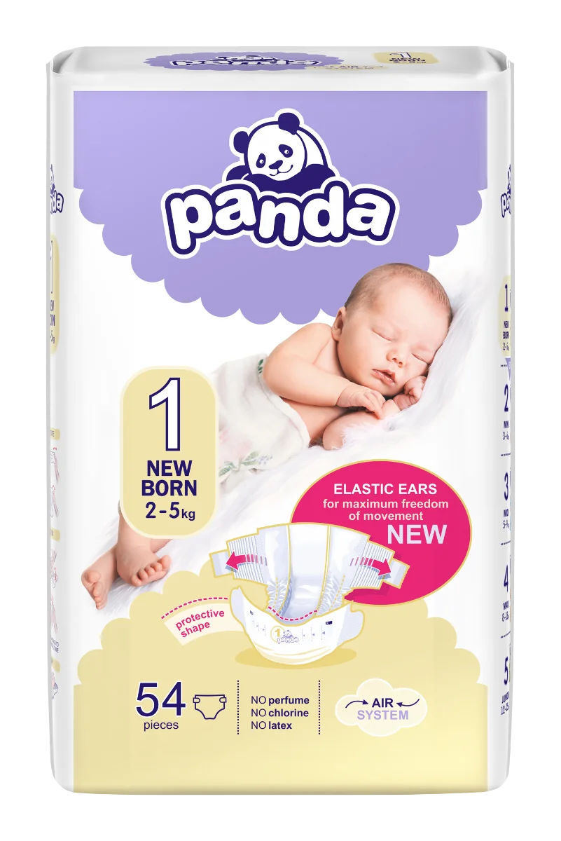 Panda New born vel. 1 2-5 kg dětské pleny 54 ks