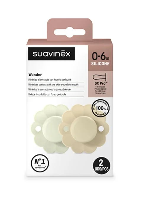 Suavinex Wonder Dudlík 0-6m 2 ks almost+whitecap