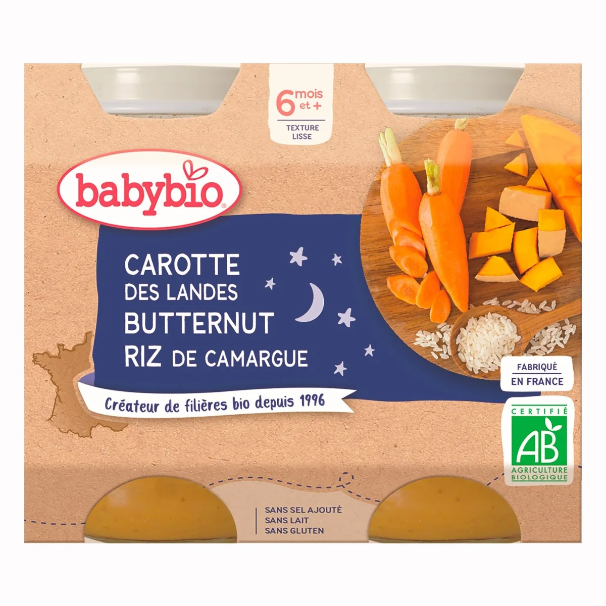 Babybio Mrkev, dýně a rýže 2x200 g