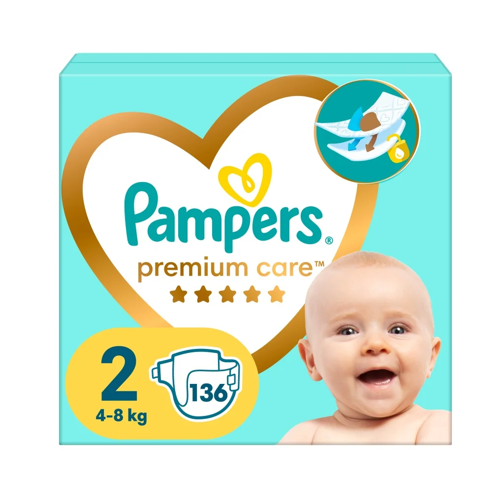 Pampers Premium Care vel. 2 4-8 kg dětské pleny 136 ks