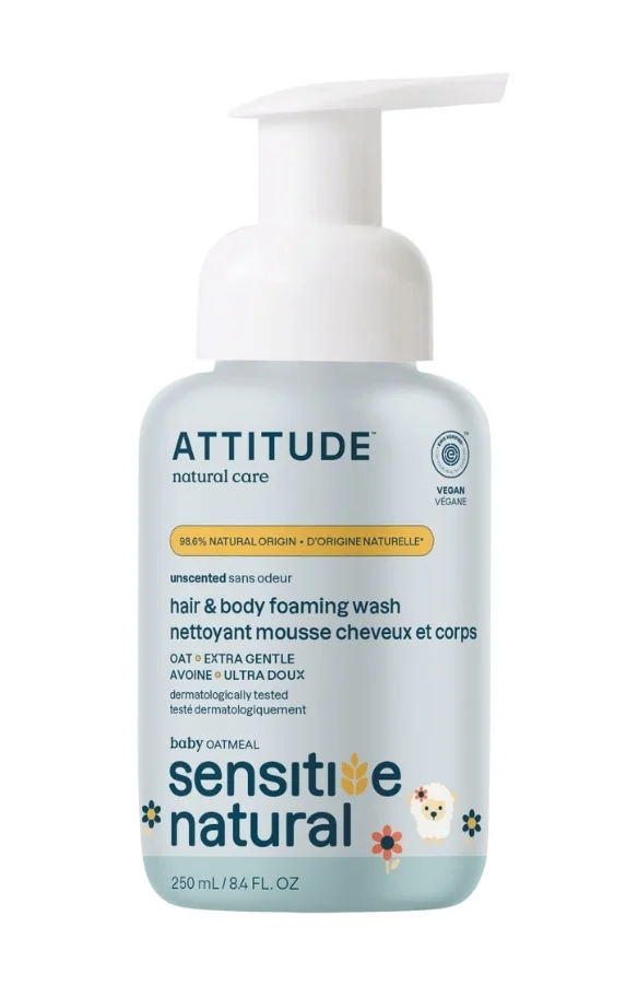 ATTITUDE Sensitive Skin Baby Dětská mycí pěna s ovsem 250 ml