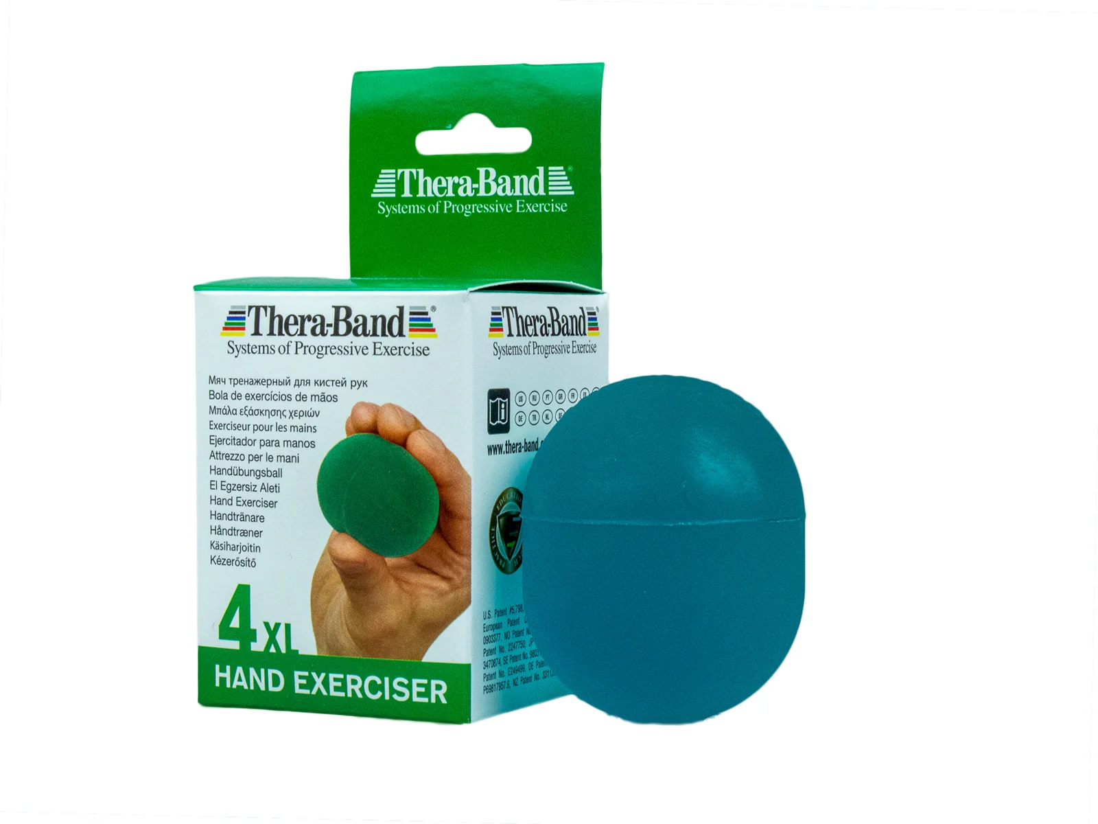 Thera-Band Hand Exerciser XL - posilovač rukou gel. vajíčko středně měkké zelené