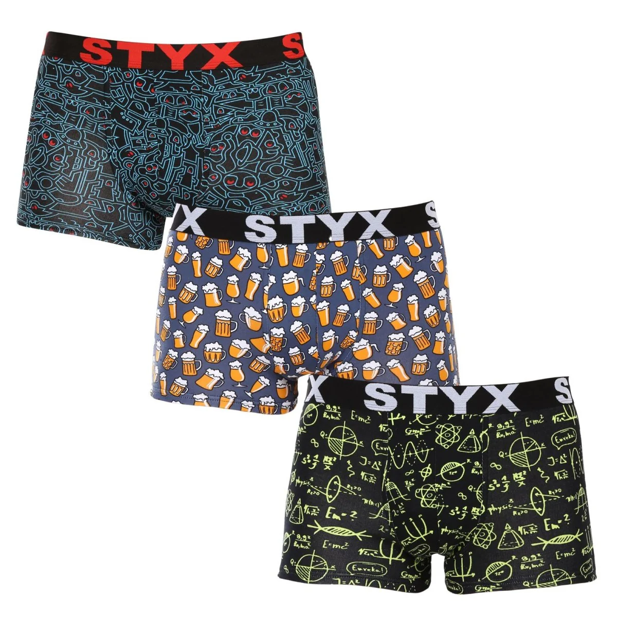 Styx 3PACK pánské boxerky art sportovní guma vícebarevné (3G12672/2) XL