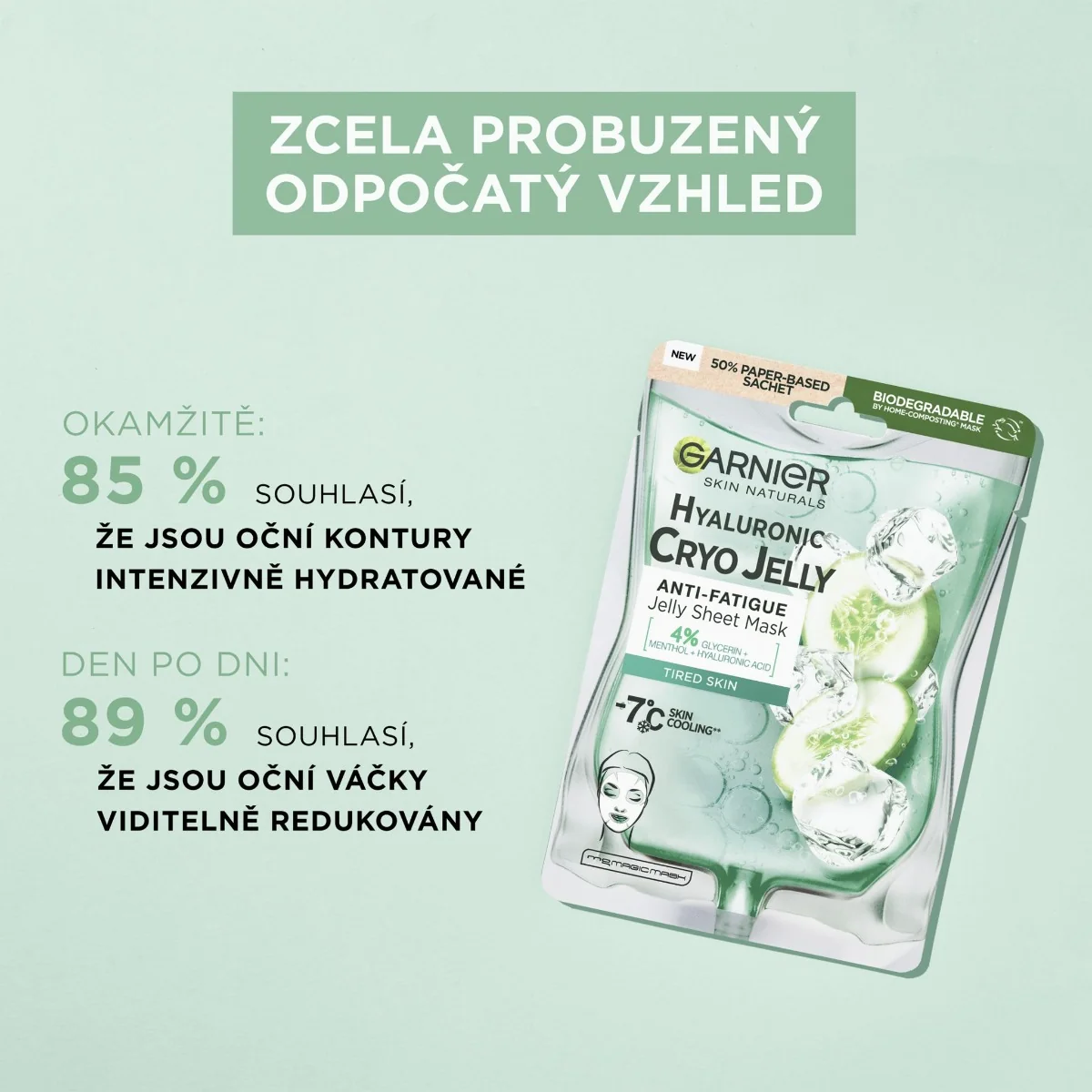 Garnier Skin Naturals Cryo Jelly Gelová pleťová maska chladivá 27 g