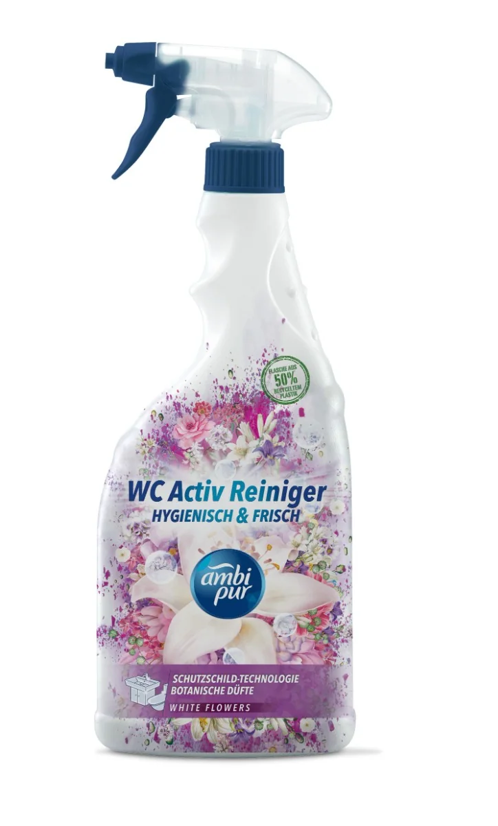 Ambi Pur WC Active sprej bílé květy 750 ml